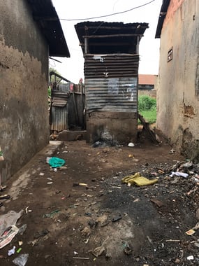 Pit latrine elevated due to flooding