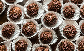 Table with Sweet Brigadeiro - Its typical in Brazil